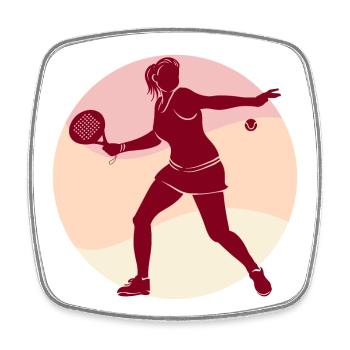 Padel Spieler Schläger Trainer Ball Sportart - Viereckiger Kühlschrankmagnet - Weiß - Vorne