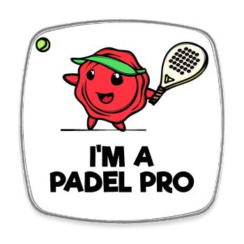 Tournament Ball Racket Player Statement Padel Game - Square fridge magnet - white - Front