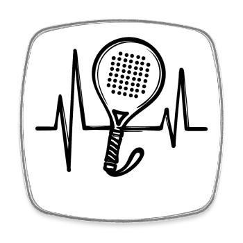 Racket Sport Training Padel Padel - Square fridge magnet - white - Front