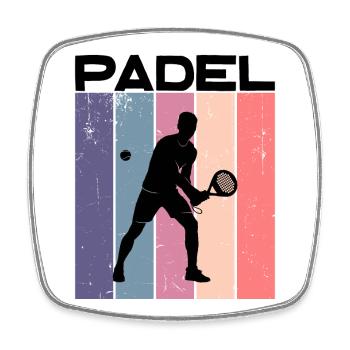 Padel Spieler Spruch Training Trainer Ball Racket - Viereckiger Kühlschrankmagnet - Weiß - Vorne