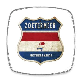Design du blason de Zoetermeer, Pays-Bas - Magnet carré - blanc - Devant