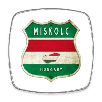 Miskolc Ungarn Wappen Flaggen Design - Viereckiger Kühlschrankmagnet - Weiß - Vorne
