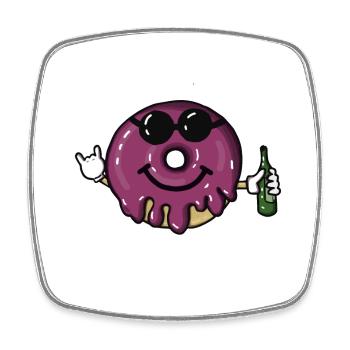 Donut worry, beer happy! Beer saying funny - Square fridge magnet - white - Front