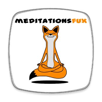 Meditationsfux - Meditation fox, dialect - Square fridge magnet - white - Front