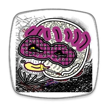 Comic man - Square fridge magnet - white - Front