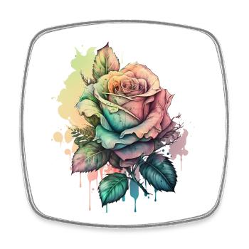 Rose Aquarelle colorée Tropical Creative Design - Magnet carré - blanc - Devant