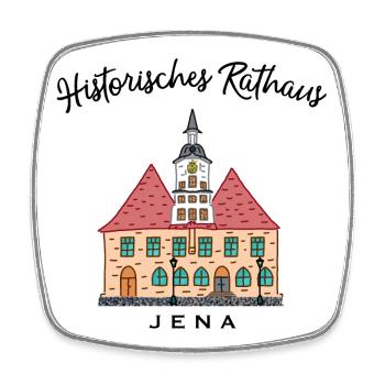Jena, Historisches Rathaus,Thüringen - Viereckiger Kühlschrankmagnet - Weiß - Vorne