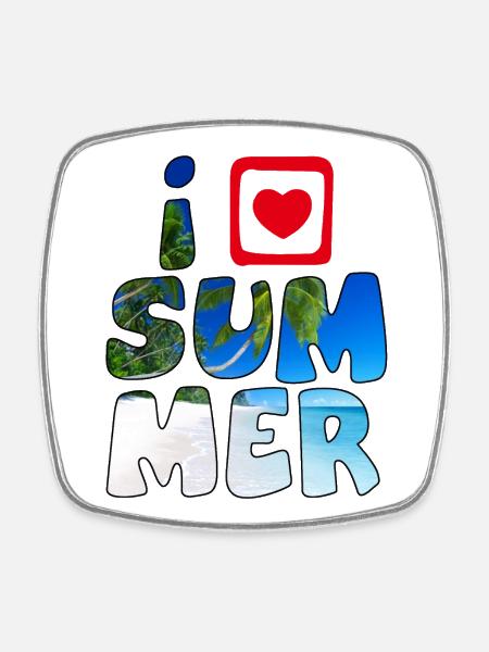 love summer1 - Square fridge magnet - white