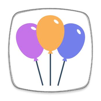 Farbige Luftballons - Viereckiger Kühlschrankmagnet - Weiß - Vorne