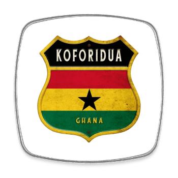 Design du drapeau du Koforidua Ghana - Magnet carré - blanc - Devant