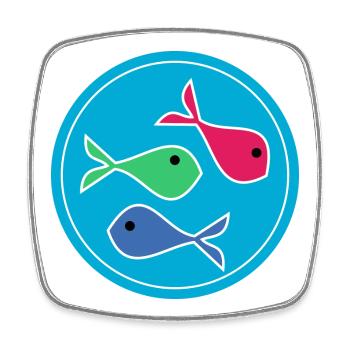 SARDINE. FISH. APRIL FOOL. EASTER. SEA - Square fridge magnet - white - Front