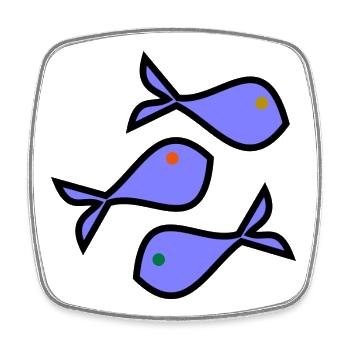 SARDINE. FISH. APRIL FOOL. EASTER. SEA - Square fridge magnet - white - Front