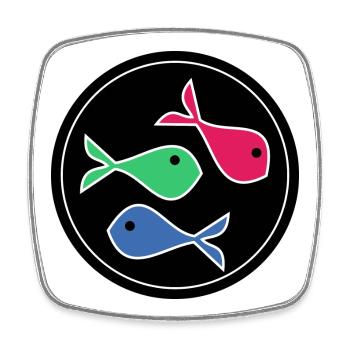 SARDINE. POISSON. POISSON D'AVRIL. PÂQUES. MER - Magnet carré - blanc - Devant