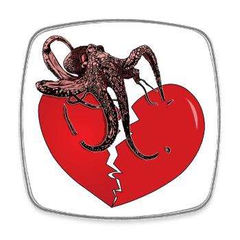 Oktopus hält gebrochenes Herz zusammen Geschenk - Viereckiger Kühlschrankmagnet - Weiß - Vorne