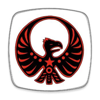 Protective totem eagle - Square fridge magnet - white - Front