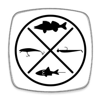 Zander - Square fridge magnet - white - Front