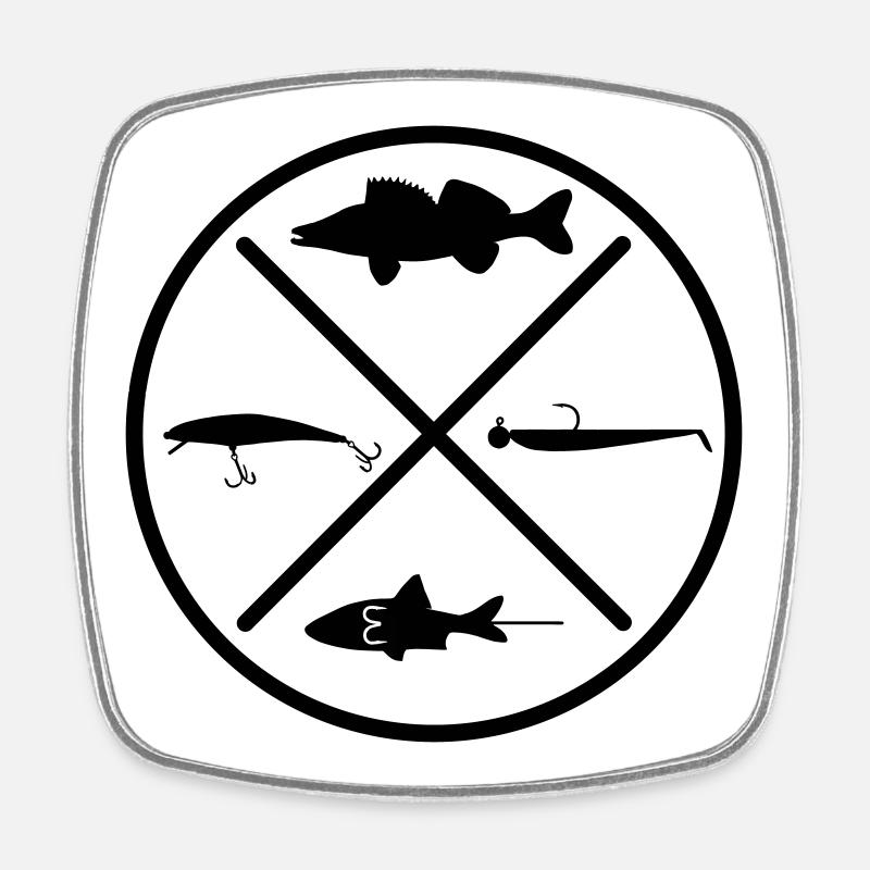 Zander - Square fridge magnet - white