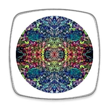 Nature Mandala Paysage Sous-marin - Magnet carré - blanc - Devant