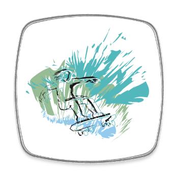 Your skater style for the halfpipe - Square fridge magnet - white - Front