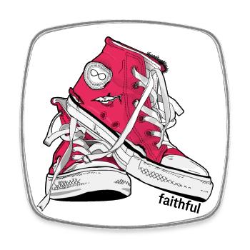 Faithful-Pink - Viereckiger Kühlschrankmagnet - Weiß - Vorne