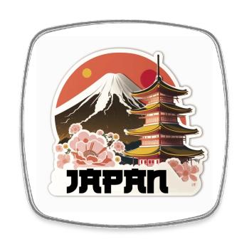Japan - Viereckiger Kühlschrankmagnet - Weiß - Vorne
