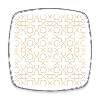 Golden Star Lattice Pattern - Square fridge magnet - white - Front