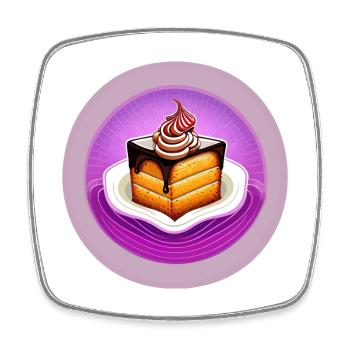 Kuchen, Torte, Backen - Viereckiger Kühlschrankmagnet - Weiß - Vorne