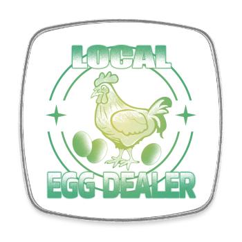 Local egg dealer - Viereckiger Kühlschrankmagnet - Weiß - Vorne