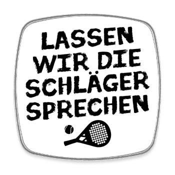 Turnier Spieler Statement Ball Racket Trainer - Viereckiger Kühlschrankmagnet - Weiß - Vorne