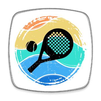 Padel Player Padel Game Setback Racket Ball - Square fridge magnet - white - Front