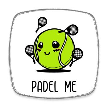 Padel Ball Racket Sportart Statement Spieler - Viereckiger Kühlschrankmagnet - Weiß - Vorne