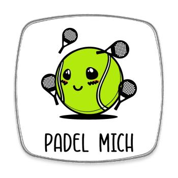 Padelspiel Ball Statement Padel Spieler Schläger - Viereckiger Kühlschrankmagnet - Weiß - Vorne