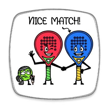 Schläger Spieler Statement Padel Bälle Padelteam - Viereckiger Kühlschrankmagnet - Weiß - Vorne