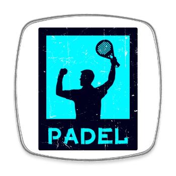 Tennis Padel Spieler Padelspiel Trainer Schläger - Viereckiger Kühlschrankmagnet - Weiß - Vorne