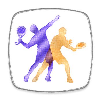 Padel Training Player Trainer Padel Game Racket - Square fridge magnet - white - Front