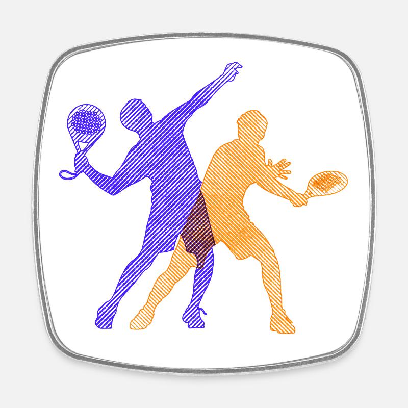 Padel Training Player Trainer Padel Game Racket - Square fridge magnet - white