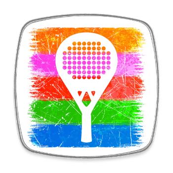 Schläger Sportart Padelspiel Tennis Aufschlag - Viereckiger Kühlschrankmagnet - Weiß - Vorne
