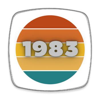 anniversaire 40 ans, 40 ans, vintage - Magnet carré - blanc - Devant