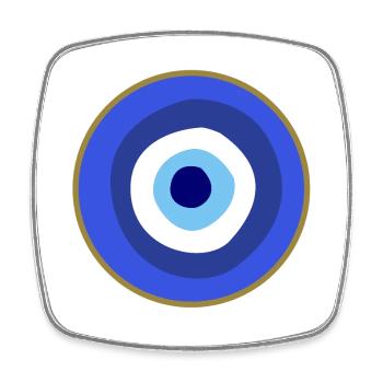 Evil Eye - Square fridge magnet - white - Front