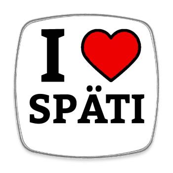 I Love Späti - <3 Heart - Berlin Kultur mit Humour - Magnet carré - blanc - Devant