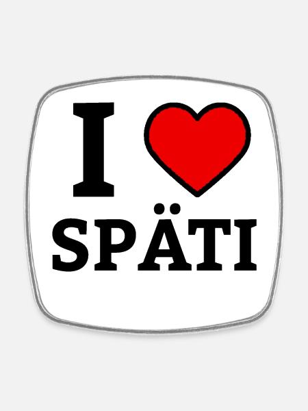 I Love Späti - <3 Heart - Berlin Kultur mit Humour - Magnet carré - blanc