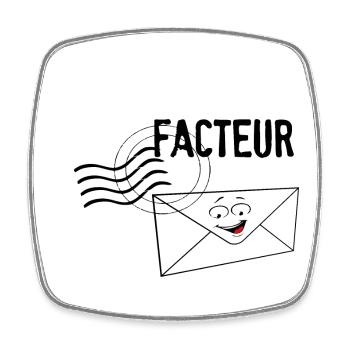 Facteur - Magnet carré - blanc - Devant