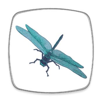 schöne Mosaikmuster, Libellenfoto, Insekten - Viereckiger Kühlschrankmagnet - Weiß - Vorne