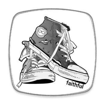 faithful-bw - Viereckiger Kühlschrankmagnet - Weiß - Vorne