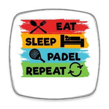 Leisure Player Padel Statement Sport Padel Game - Square fridge magnet - white - Front
