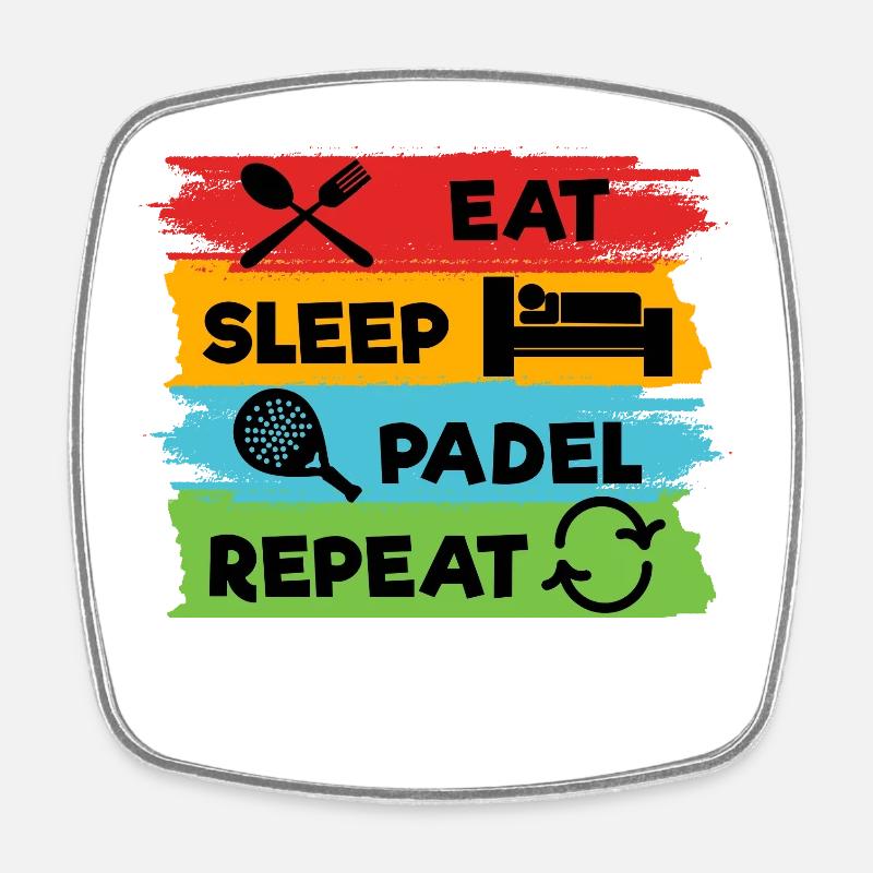 Leisure Player Padel Statement Sport Padel Game - Square fridge magnet - white