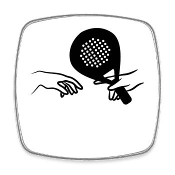 Racket Padel Player Padel Team Padel Game - Square fridge magnet - white - Front