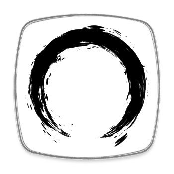Cercle Zen Enso - Magnet carré - blanc - Devant
