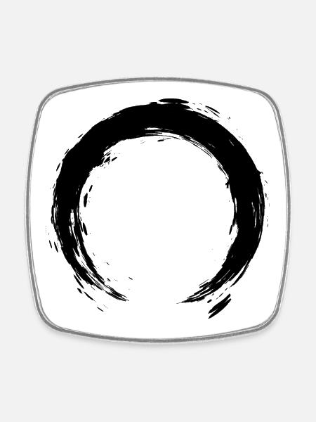 Enso Zen Kreis - Viereckiger Kühlschrankmagnet - Weiß