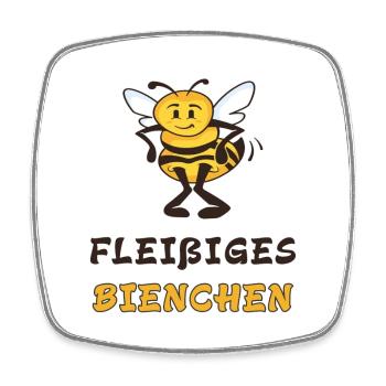 Fleißiges Bienchen - Viereckiger Kühlschrankmagnet - Weiß - Vorne